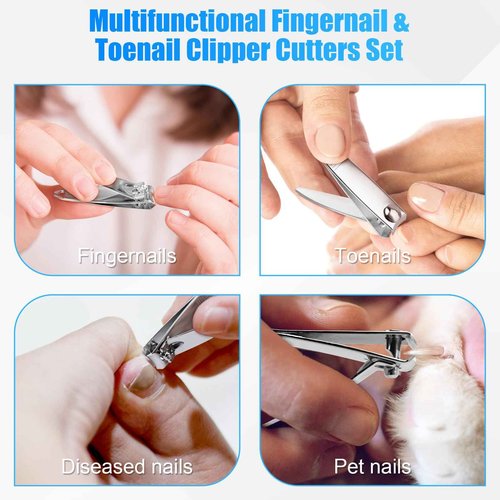 HOFASON 100 Pcs Nail Clippers Bulk for Men Women Adult, Professional Stainless Steel Fingernail & Toe Nail Clipper Cutter Set Travel Manicure Pedicure Trimmer Kit Gift for Homeless Supplies