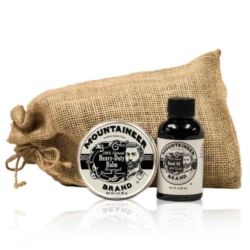 Heavy Duty Beard Balm 2oz (Original Scent) and Beard Oil 2oz (WV Timber) by Mountaineer Brand: The Ultimate Beard Conditioning Combo Pack