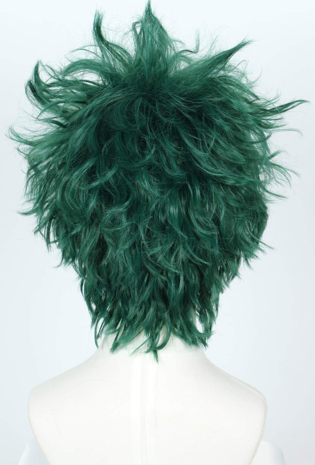 Linfairy Short Green Curly Wig Halloween Costume Cosplay Wig