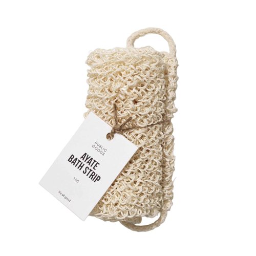 Public Goods Exfoliating Body Scrubber | Ayate Bath Strip for Shower | Back Scrubber Made with Natural Agave Fibers for Exfoliation | Plant-Based Loofah Alternative | 25 in. x 4 in. | 1 Count