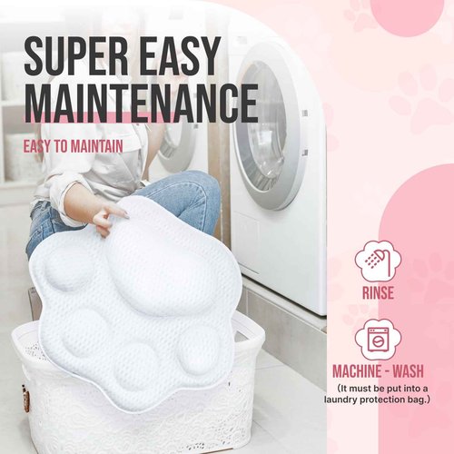 NdtPanopsia Cute Cat Paw Bath Pillow | Ergonomic Spa Cushion with Non-Slip Design | Quick-Drying, Supports Head, Neck & Back | Unique Gift for Women