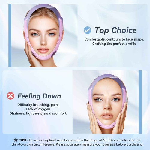 ONLUKY Chin Strap for Sleeping, Soft Silicone V-Line Lifting Mask, Reusable Face Lift for Women Men Anti Snoring Devices for Sleep Home Working Travel Yoga