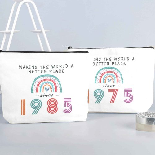 MSQ 40th Birthday Gifts for Women Makeup Bags, Sweet 40th Gifts Friendship Gift Ideas for Her Women Teens Sister Funny Cosmetic Bag Travel Toiletries Bags Since 1985 Bday Gift from Mom