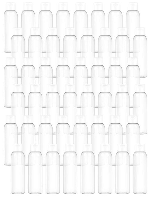 ZLEVEAYN 4oz Clear Plastic Bottles with Flip Caps 48 Pack Reusable Travel Container for Shampoo Conditioner Toiletries Lotion Essential Oil