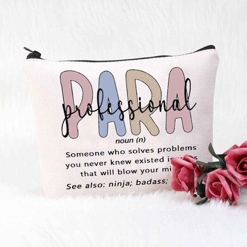 POFULL Paraprofessional Gift Para Teacher Gift Paraprofessional Appreciation Cosmetic Bag (Paraprofessional Cosmetic Bag)
