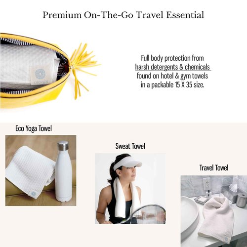 Organic Cotton Bamboo Viscose Face Towel Luxury Care for Sensitive Skin & Natural Hair Drying Made in USA Ultra Soft Absorbent Eco Travel 15 X 35