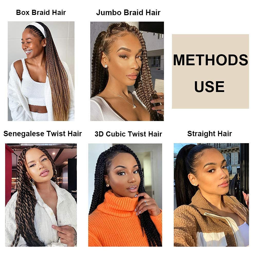 ZERAL Pre Stretched Braiding Hair 6 Packs 28 Inch Long Braiding Hair Professional Synthetic Braiding Crochet Twist Braids Yaki Straight Texture Hair Hot Water Setting (Silver)