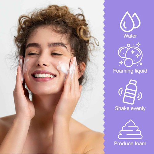 Foam Pump Bottle, 4oz Leak Proof Foaming Soap Dispenser Plastic Refillable Foam Bottles for Shampoo, Hand Soap, Body Wash, Face Wash