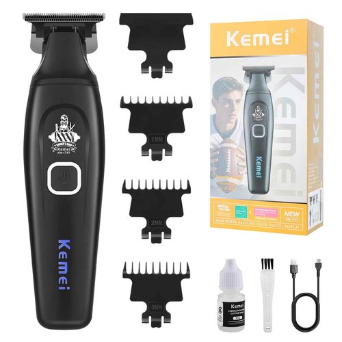 KEMEI Professional Hair Clipper & Cordless Barber Trimmer for Men, Clippers for Hair Cutting, Rechargeable T-Shaped Beard Trimmer, USB Charging, Gifts for Men