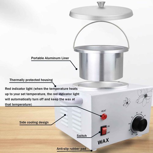 Professional Electric 1.5lb Wax Pot for Hair Removal,Single wax wammer with adjustable temperature Settings of 0-80°C,Wax Heater Machine for Body,Equipment for Precision Waxing