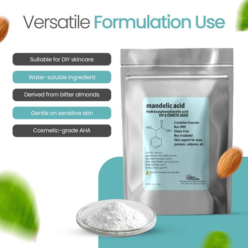 Talsen Chemicals Mandelic Acid Powder 99.9% Purity, DIY Cosmetic Grade For Mandelic Acid Serum, Peel/Mask or add to Cream, Moisturizer (8 Ounce / 226 Gram)