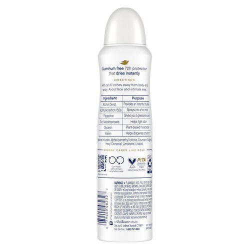 Dove Aluminum Free Deodorant Spray for Women 3 Count Coconut & Pink Jasmine 72 hour odor protection 4oz