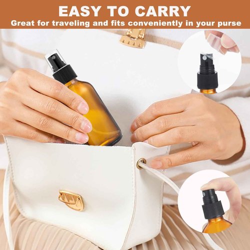 Yadream 4 Pack Glass Spray Bottles,2 oz small empty spray bottle with Spray nozzles and lids,Spray Refillable Containers or Hair, Travel, Plants, Travel, Cleaning Solutions and Skin Care