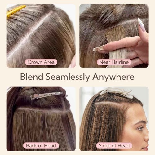 HOTBANANA Invisi Edge Tape in Hair Extensions Human Hair, 10inch 30g 10pcs Invisible & 10pcs Classic Auburn Ginger Seamless Tape in Hair Extensions Straight Injected