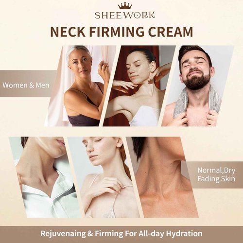 Sheework Neck Firming Cream,Tighten and Lift Neck Cream,Neck Tightening Cream Improves Sagging,Skin Tightening and Smooth of Fine Lines
