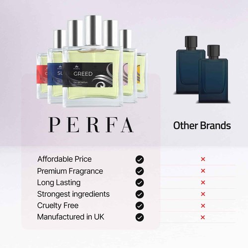Perfa Greed Cologne for Men | Affordable Men's Perfume | 12 Hour Lasting Luxury Perfumes for Men | Gift-Ready Men's Cologne | Original Fragrances