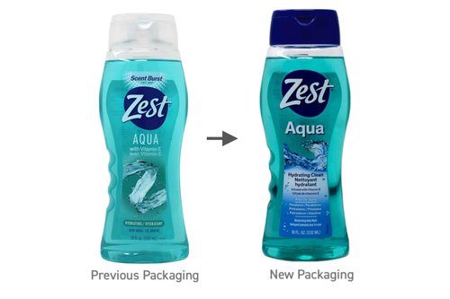 Zest Body Wash Aqua with Vitamin-E Hydrating 18 Ounce (Pack of 3)