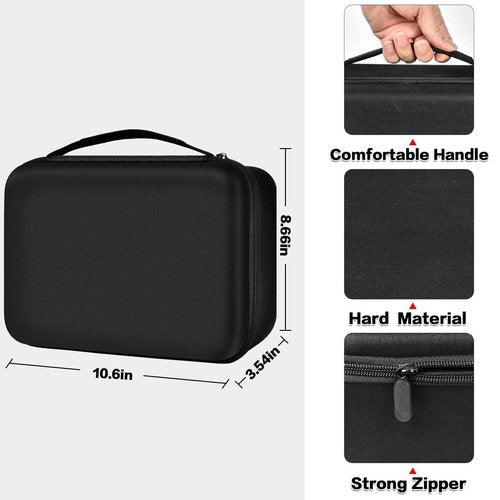 Hair Dryer Case for Shark HD112BRN & HD331 HyperAIR IQ 2-in-1 Concentrator, Storage Pouch for Dyson/Shark Flexstyle Styler Attachments and Clips, Black