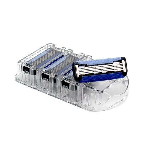 Preserve Shave 5 Five Blade Refillable Razor, Made from Recycled Materials, Neptune Green and Preserve Five Blade Replacement Cartridges for Preserve Shave Five Recycled Razor (4 Count) Bundle