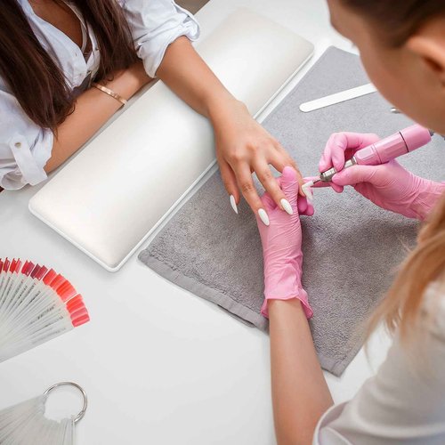 White Nail Arm Rest for Nail Tech, Cleanable and Waterproof, Professional Nail Hand Rest for Nail Tech Manicure Hand Pillow Stand with Anti-Slip Mat