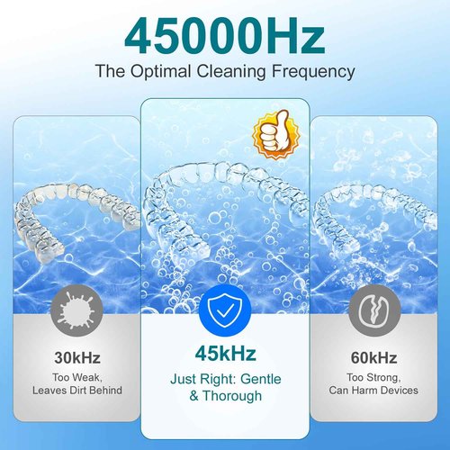 Hossili Ultrasonic Retainer Cleaner Machine, 200ML Ultrasonic Cleaning Pod with 4 Modes, Digital Timer for Denture Cleaner, Aligners, Mouth Guards, Braces, Jewelry & Toothbrush Heads