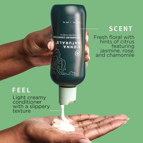 Sienna Naturals - Untangled Moisturizing Conditioner - Anti Frizz - Hydrating for Dry, Damaged & Color-Treated Hair - Strengthens & Softens w/Baobab & Aloe - Clean, Vegan, Sulfate-Free - 11oz