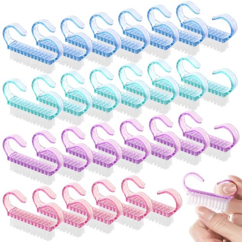 400 PCS Handle Grip Nail Brush Bulk, Small Nail Brushes with Soft Stiff Bristles, Nail Cleaner Scrubbing Kit for Cleaning, Daily Use Fingernail Brush for Toes and Nails