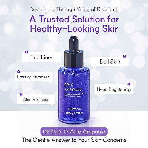 DERMA:D Azulene Ampoule with Vitamin C – Soothing & Hydrating Korean Face Serum – Supports a Brighter, Firmer-Looking Complexion – Anti-Aging Skincare 1.69 fl oz