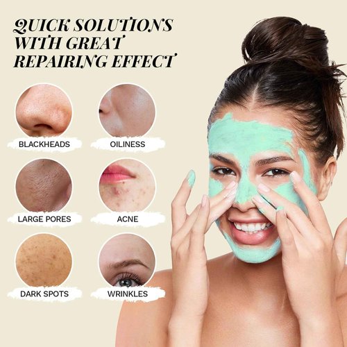 ANAI RUI 3 Pcs Pore Cleansing Face Mask Set,Green Tomato Clay Mask - Turmeric Vitamin C Facial Mask Red Bean Refreshing Pore Mask, 3-in-1 Spa Face Masks Skincare Gift Set 2.5 oz each