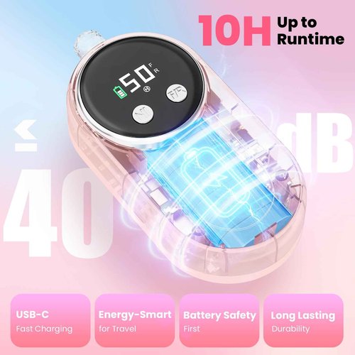 FLORAVIC Nail Drill Professional, 50000RPM Rechargeable Cordless Electric Nail Kit with Bits & Anti-Slip Pad, Portable for Acrylic/Gel Removal & Faster Shaping, Manicure & Pedicure at Home or Salon