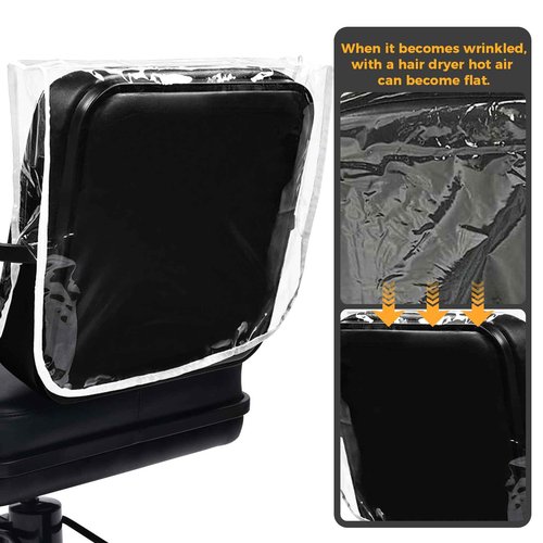 L'aimefois Salon Barber Chair Cover Protector - Prevents Damage,Clear Square,Easy Clean,Durable Vinyl Salon Chair Covers Fits Most Barber Chairs,White