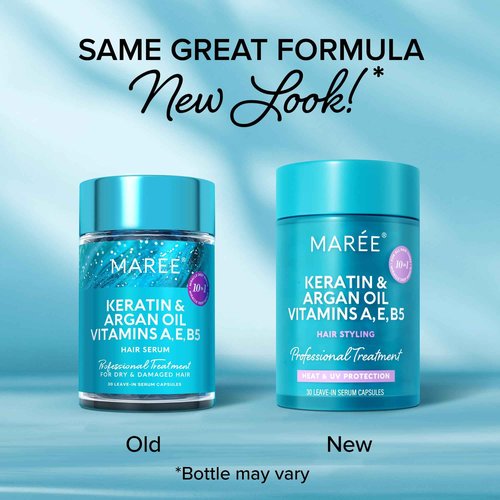 MAREE Bundle - Hair Styling Capsules & Glycolic Acid Peel Pads - Keratin, Jojoba & Argan Oil, Salicylic Acid & Vitamins E, B3, B5 - Leave-in Anti Frizz Conditioner & Face Pads with Cleaning Effect