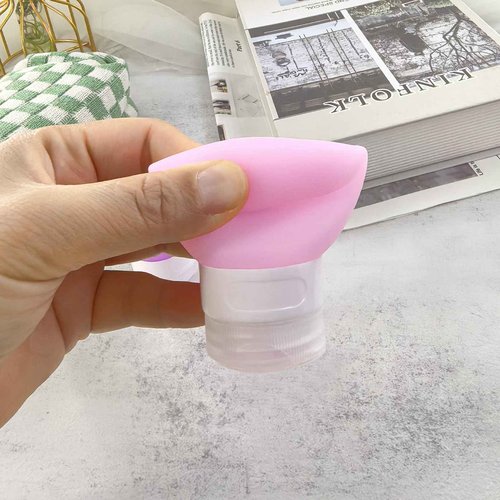 Mziart Travel Bottles for Toiletries, TSA Approved 2oz Silicone Travel Size Containers, 3 Pack Leak-Proof Squeezable Refillable Shampoo and Conditioner Bottles (Pink, Purple, Green)