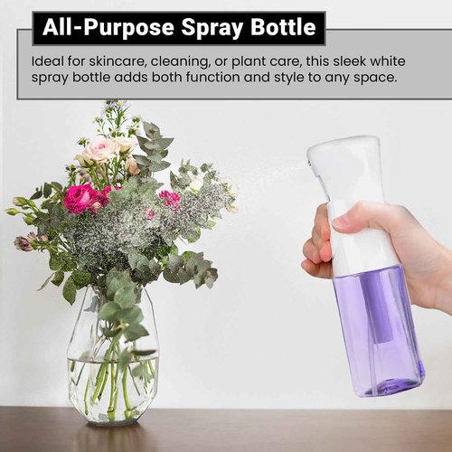 Practix Continuous Mist Spray Bottle – Ultra Fine Mist for Hair Styling, Salon Use, and Versatile Applications – 5 oz Octagon Shape Empty Bottle – Variety Pack of 4
