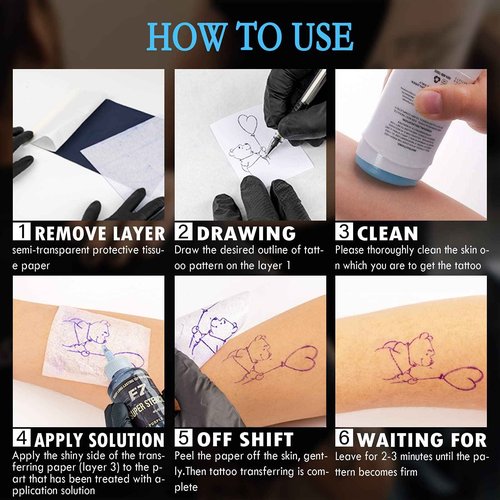 WeLiu Tattoo Transfer Paper,110 Sheets Tattoo Stencil Paper for Tattooing to Skin,A4 Size