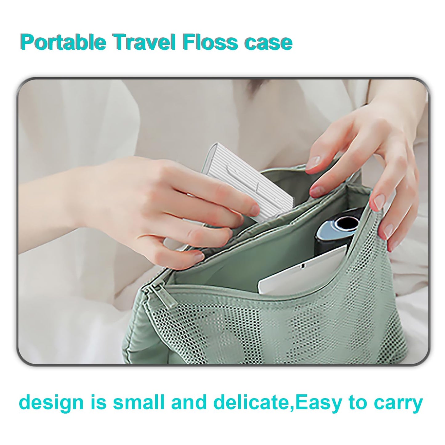 Holy Rose Dental Floss Portable Dispenser 4 Boxs,Travel Floss Picks Case 2 Box with Adults Floss Sticks 160 Count,Flosser Toothpick is Cleaning Teeth and Oral Care Tool(White)