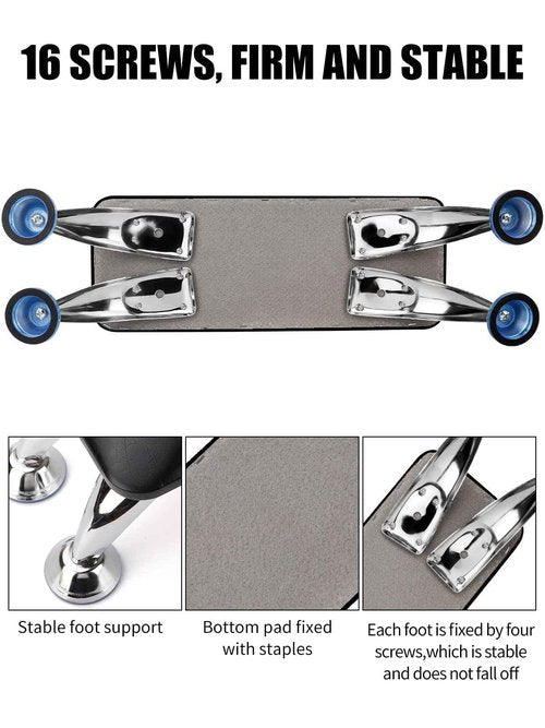 Nail Arm Rest for Acrylic Nails, Microfiber Leather Nail Hand Rest Cushion for Nails, Soft Hand Pillow Footstool with 4 Stainless Steel Stands Thick Sponge Nail Pillow for Nail Tech Use (Black)