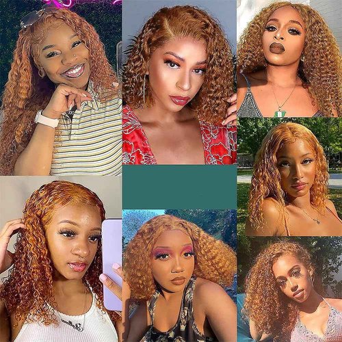 Honey Blonde Human Hair Bundles 14 16 18 Inch Water Wave Bundles Human Hair Unprocessed Native Virgin Hair 100/PC 3 Extensions #27 Blonde Color Curly Wet and Wavy Human Hair Extensions for Women