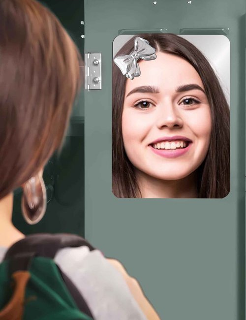 dbfdpsey Magnetic Locker Mirror 6"x7" Real Glass Frameless Mirror with Magnetic Backing for School Locker, Bow School Makeup Mirrors for Girls Bathroom Refrigerator Dorm Gym Office Cabinet Home