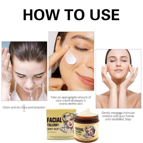 Beef Tallow for Skin,Tallow and Honey Balm,Tallow Face Moisturizer Beef Tallow for Face,Grass Fed Grass Finished Organic Faces Cream,Moisturizer,Body Lotion,Skin Care,Body Cream(2pcs)