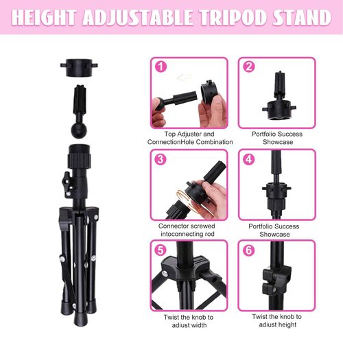 18'' Firstwon Mannequin Head Human Hair with 100% Real Hair Cosmetology Manikin Doll Head for Hair Styling Mannequin Head for Braiding with Table Clamp Stand and Tools(18Inch-Tripod)