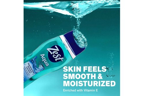 Zest Body Wash Aqua with Vitamin-E Hydrating 18 Ounce (Pack of 3)