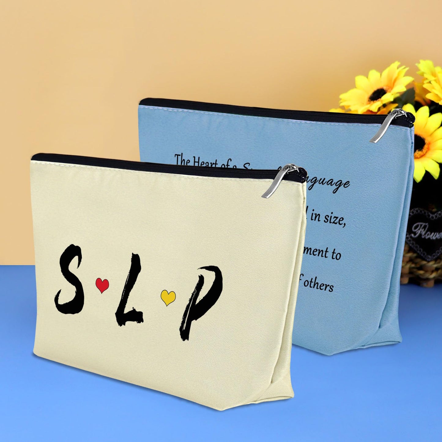 3 Pcs SLP Gift Makeup Bag Speech Therapy Gifts Speech Therapist Gift for Women Cosmetic Bag Speech Language Pathologist Appreciation Gift Speech Language Pathology Gifts Christmas Thanksgiving Gifts