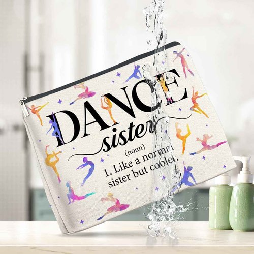 YeleY Dancing Gifts for Women Girls, Dance Sister Makeup Bag, Dance Lover Gift for Dancer Dance Teacher, Ballet Dancer Gift Cosmetic Bag, Dance Teams Gifts Makeup Zipper Pouch
