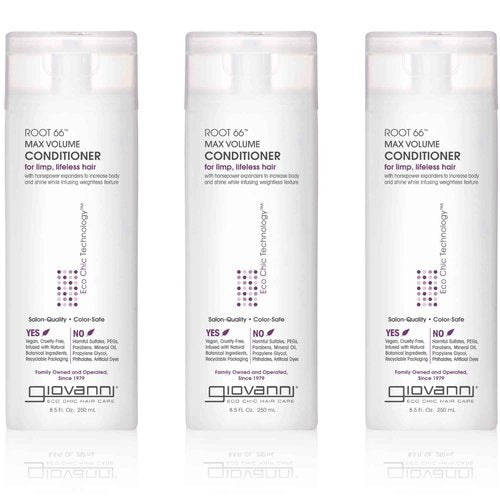GIOVANNI 2chic Root 66 Max Volume Conditioner - Conditioner for Fine Hair, Helps Strengthen & Protect Fine, Lifeless Hair, Volumizing Conditioner, Natural Botanical Ingredients - 34 Fl Oz (4 Pack)