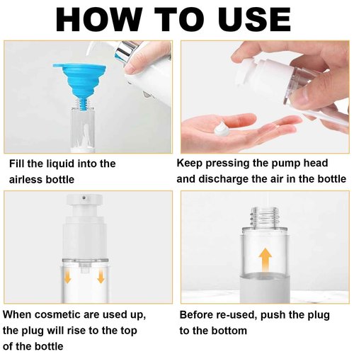 SENENQU 40 PCS 0.5 Oz 15ml Airless Pump Bottles Travel Size Empty Pump Bottle Lotion Container Refillable Cosmetic Pump Dispensers for Foundation Moisturizer Shampoo Toiletry