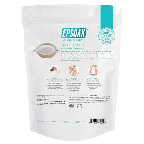 Epsoak Epsom Salt 12 lbs. USP Magnesium Sulfate (Qty. 6 x 2 lb. Bags)