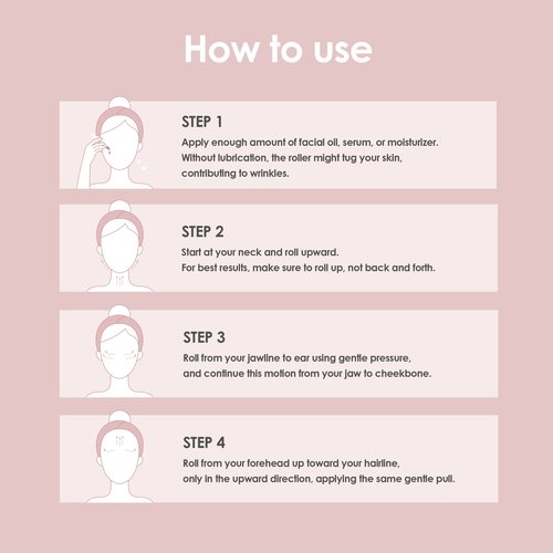 glowiest Rose Quartz Roller for Face, Eye and Neck: Facial Massager -100% Natural Rose Quartz | Lymphatic Drainage | Improving Fine Lines