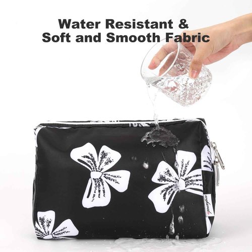 wekareda Cosmetic Bag for Women Reliable Makeup Bag Roomy and Portable, Versatile Purse Travel Toiletry Bag, Accessories Organizer Storage SBS Zipper Pouch for Women Girls and Moms Gifts (Black)