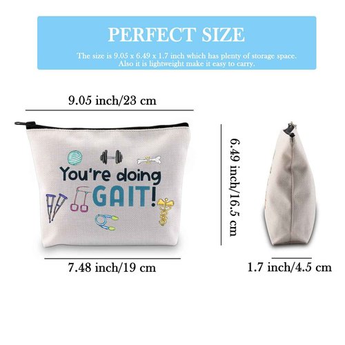 GJTIM PT Gift Physiotherapy Gift Physical Therapy Zipper Pouch Physical Therapist Graduation Gift You’re Doing Gait Makeup Bag (Doing Gait Bag)